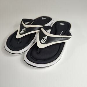 Adidas Womens Size 4 Fit Foam Soft Comfort Footbed Flip Flop Sandal Black/ White